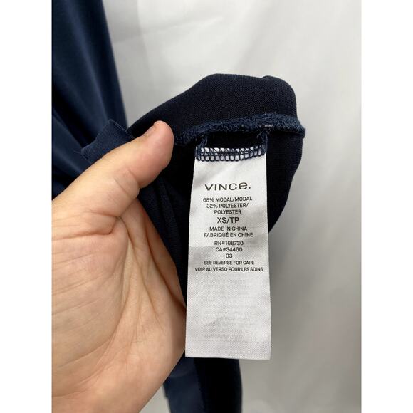 Vince XS Navy Blue Tie Front Wrap midi Tank Dress - Picture 6 of 7